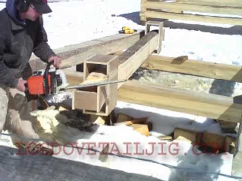 log dovetail jig cutting log cabin notches