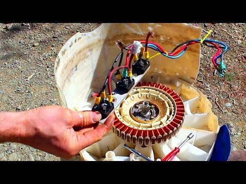 Free power- How to convert an old washing machine into a water powered generator