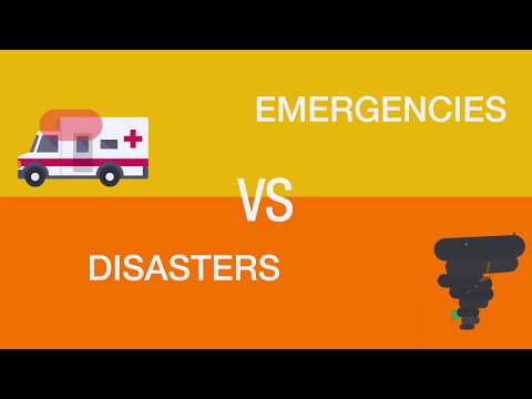What is the difference between emergencies and disasters?