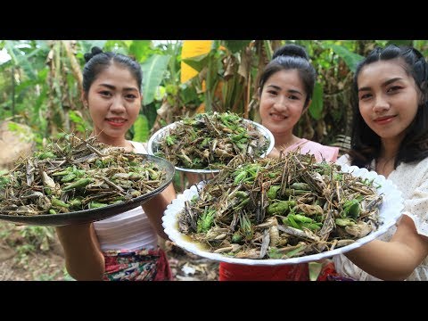 Yummy cooking grasshopper with salt recipe - Cooking skill