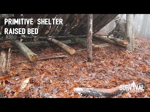 Primitive Bushcraft Shelter: Raised Bed Addition
