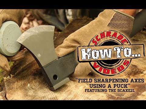 How to Field Sharpen an Axe or Hatchet with a Puck Sharpening Stone