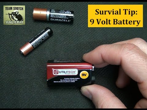 Survival Tip: 9 Volt Battery into AAA Use