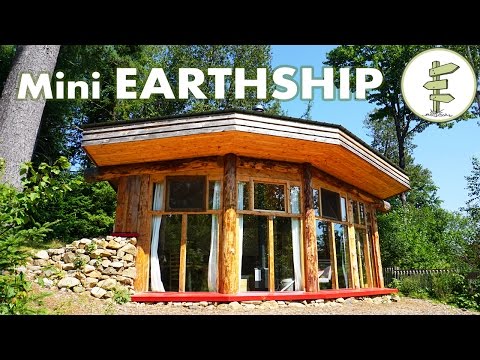 Incredible Mini Earthship Style Cabin - Tiny Off Grid House with Solar Power