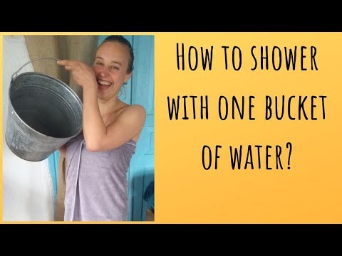ONE BUCKET of WATER to shower: no plumbing village life. My shower routine