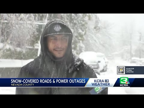 Snowstorm knocks out power, covers roads in Nevada County