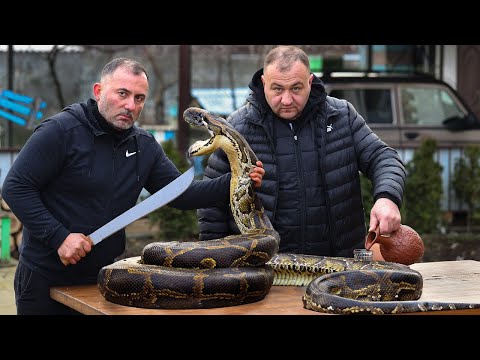 SNAKE on the GRILL. Snake shish KEBAB | GEORGY KAVKAZ