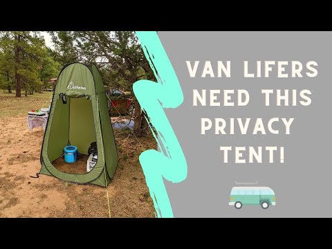 Check Out This Van Life Privacy Tent for Your Toilet! | Wolfwise Pop Up Tent | Minivan Camping
