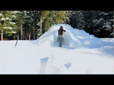 How to Build a Snow Cave in Three Minutes