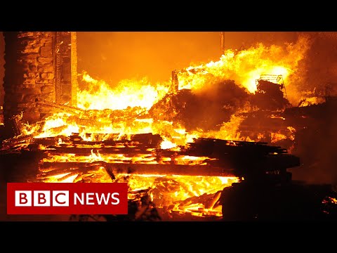 Thousands evacuated as US wildfires burn across California and Nevada - BBC News