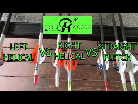 RIGHT HELICAL vs LEFT HELICAL vs STRAIGHT FLETCH - arrow testing