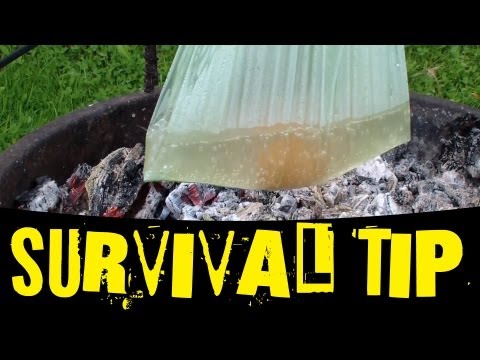 Survival Tip - Boiling water in a plastic bag