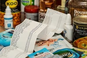 shopping list and supplies