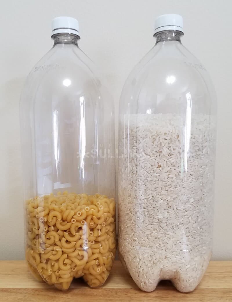Pasta and Rice in 2 liter bottles