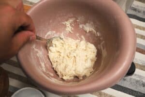 mixing ingredients into a dough