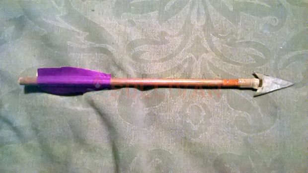 broad head bolt with duct tape fletching