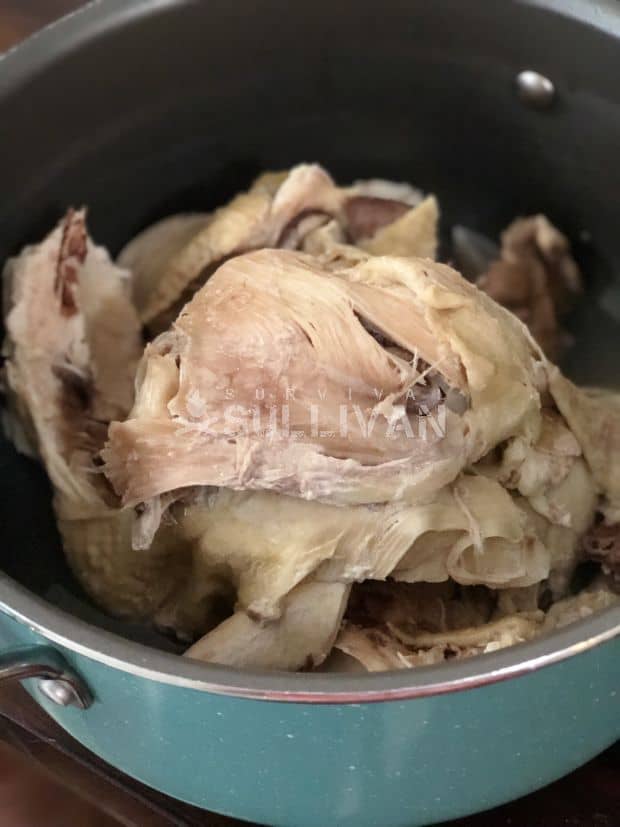 chicken in a large pot