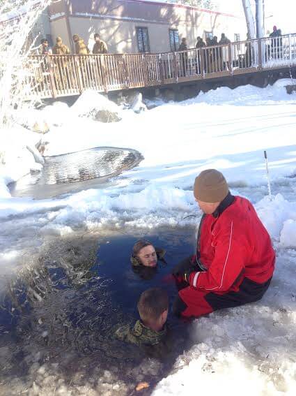 hypothermia training in ice-cold water
