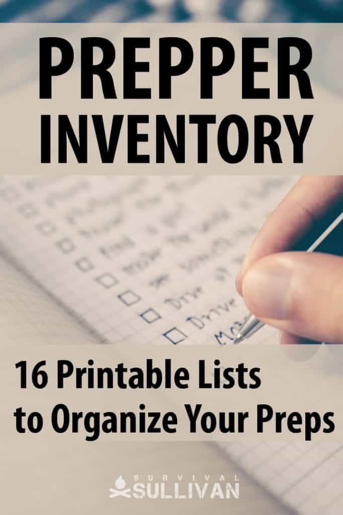 prepper inventory Pinterest image