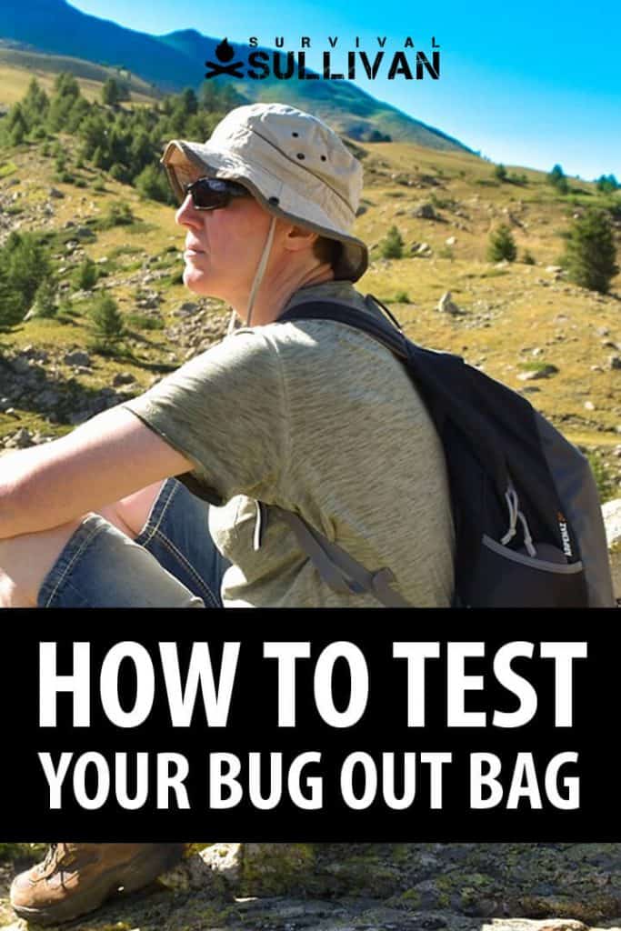 testing bug out bag Pinterest image