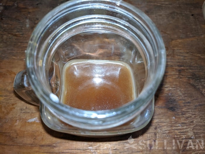 letting tallow solidify in jar