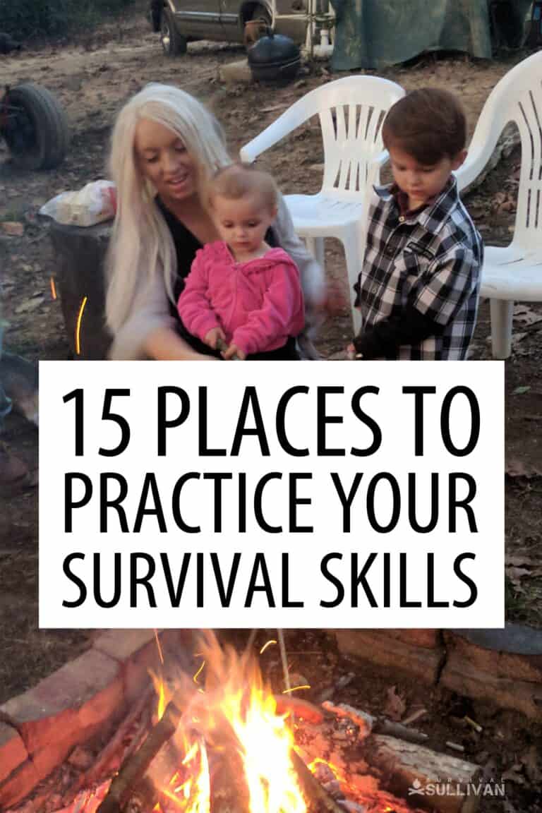 practicing survival skills Pinterest image
