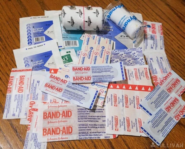 an assortment of bandages