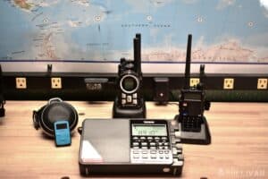 emergency radios UV5R, Motorolas, ClipJam, and Tecsun