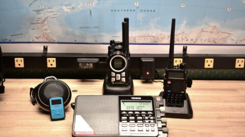emergency radios UV5R, Motorolas, ClipJam, and Tecsun