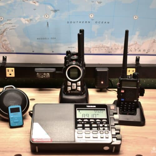 emergency radios UV5R, Motorolas, ClipJam, and Tecsun