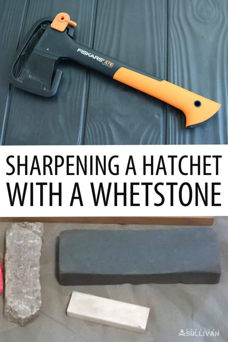 sharpening a hatchet Pinterest image
