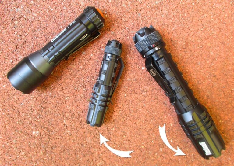 flashlights with highlighted crenellations