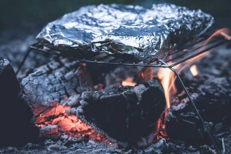 outdoor cooking on aluminum foil