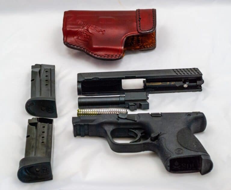 a disassembled S&W M&P 9c