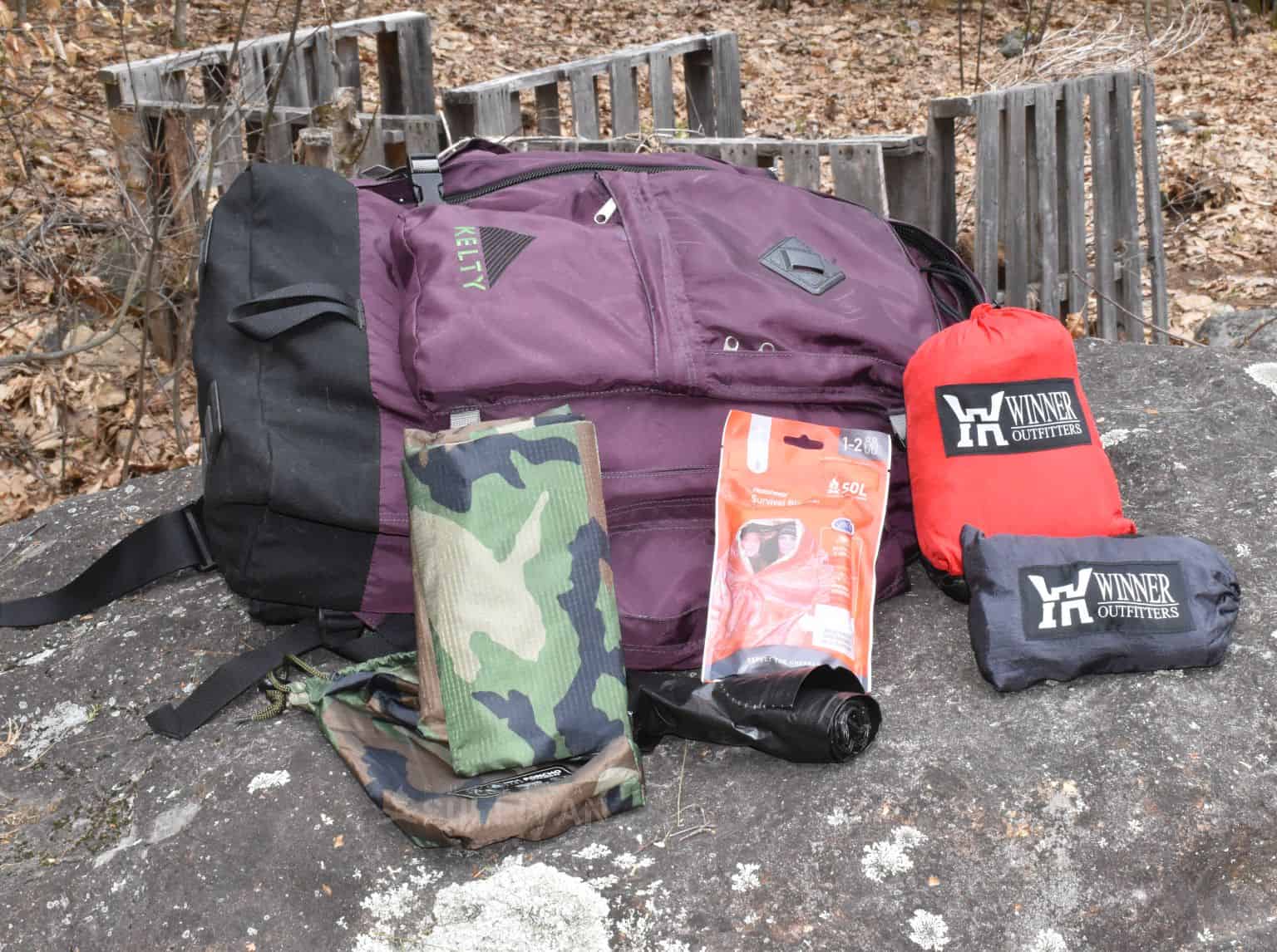 Travel Backpack Survival Card Tactical Axe Fishing First Aid Escape Stove Set 