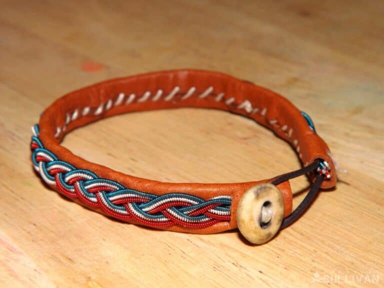 traditional sami bracelet with a simple antler fastener