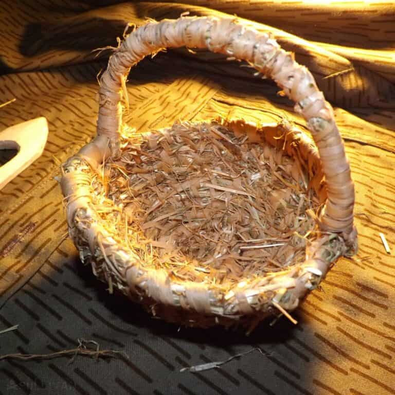 a handmade coil basket