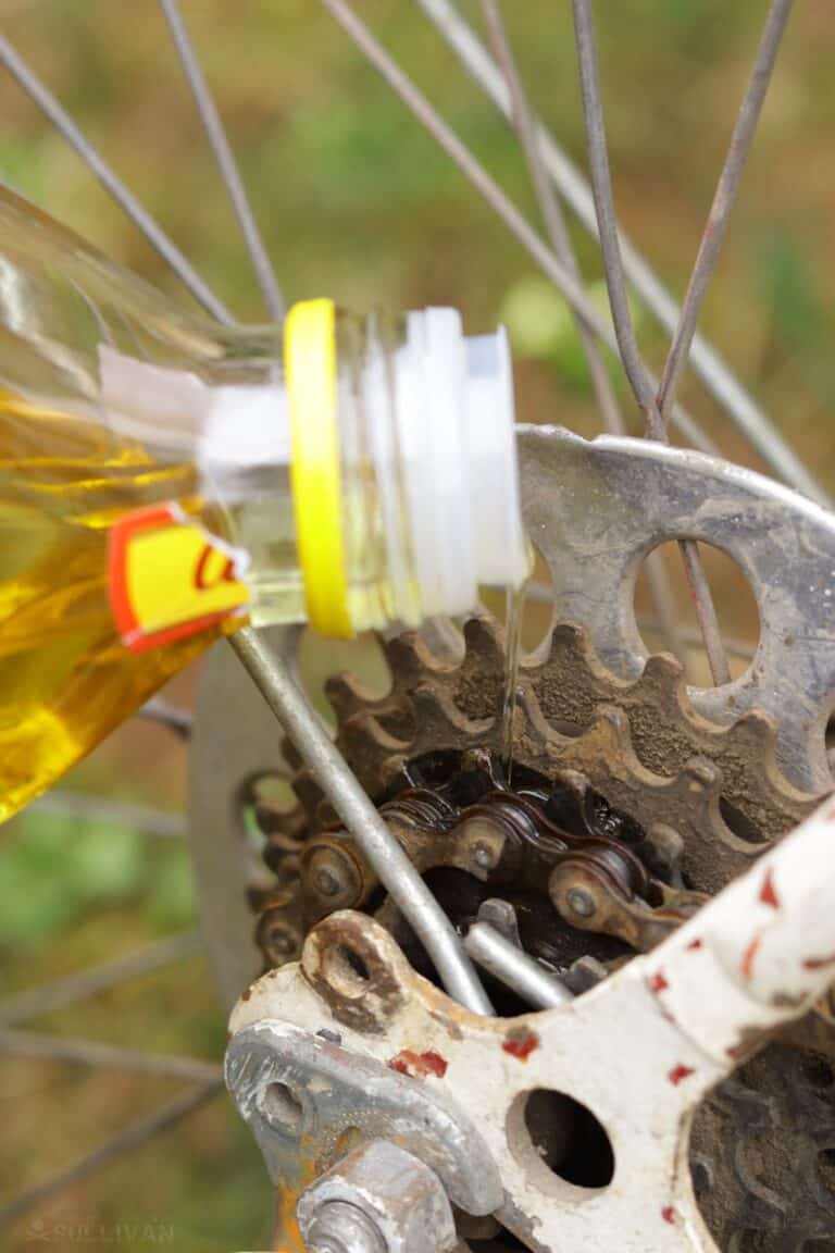 lubing bike chain with cooking oil