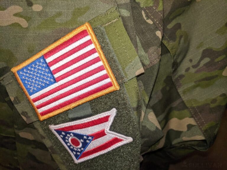 United States flag on military coat
