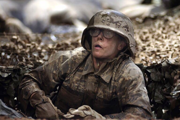 soldier inside foxhole