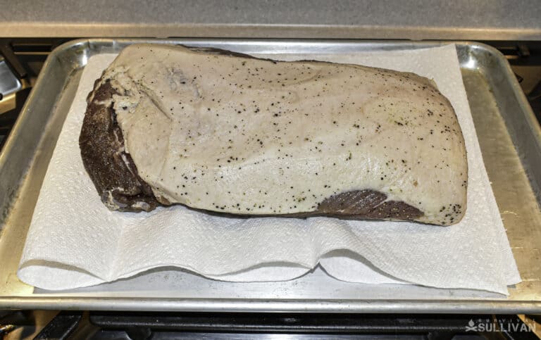 pork loin with the curing liquid washed off and thoroughly dried