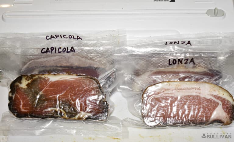 vacuum packed cured pork loin and shoulder