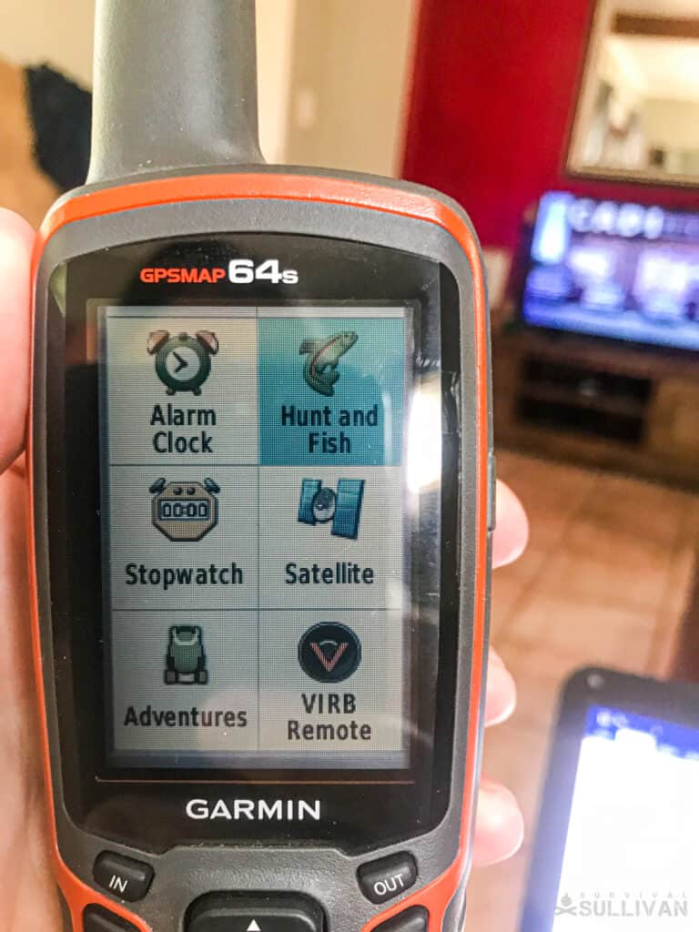 Garmin GPS device having a Hunt and Fish mode