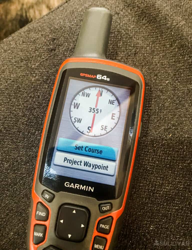 compass app on a Garmin GPS device