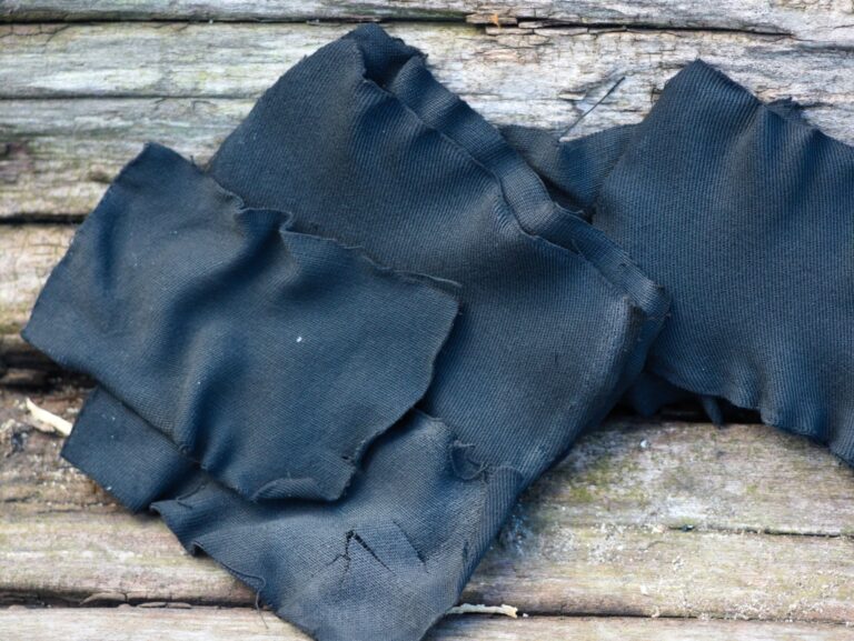 finished char cloth from pieces of denim