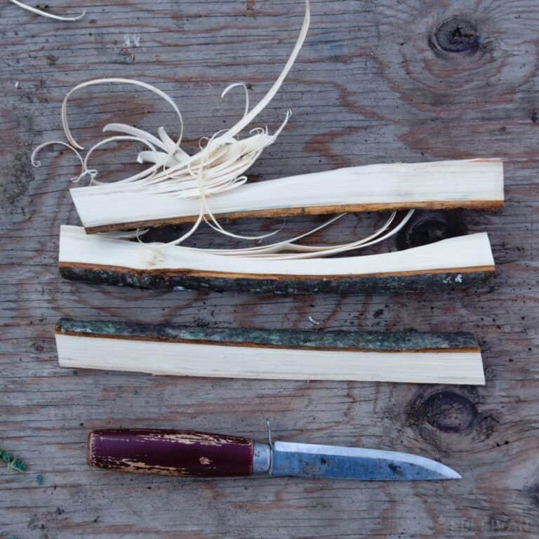 knife and batoned wood