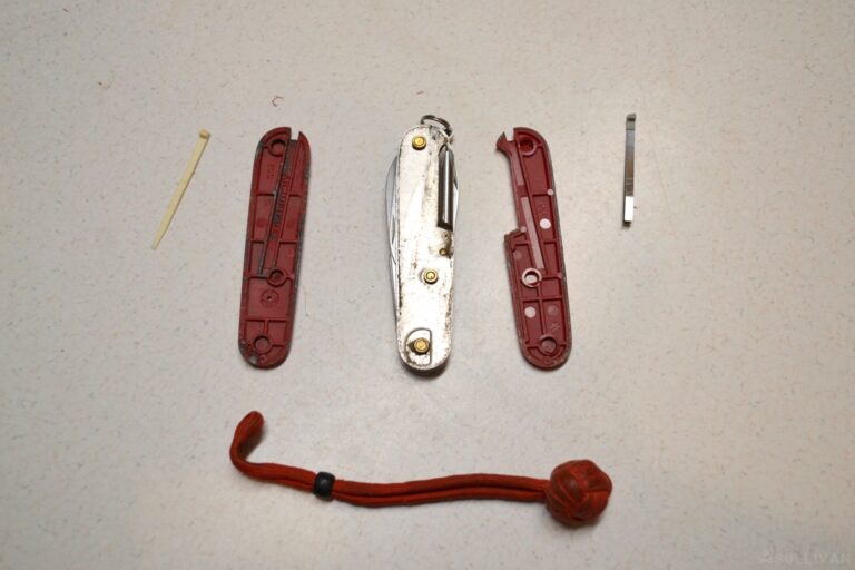 disassembled swiss army knife