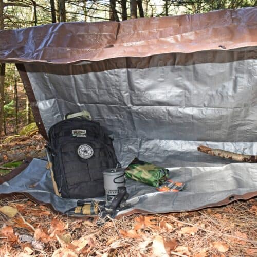 a lean-to tarp shelter
