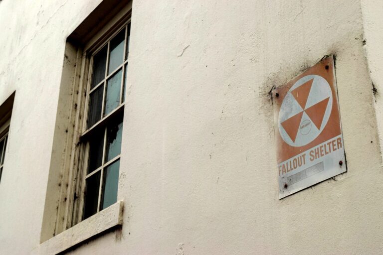 fallout shelter sign on a building