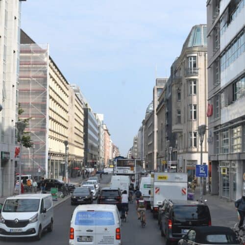 a busy street in Berlin